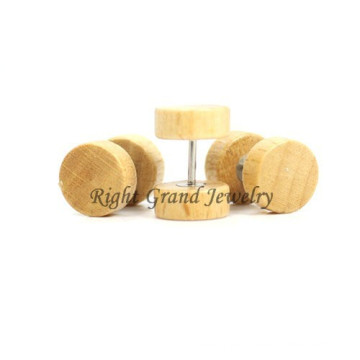 Cuerpo de madera de vendedor superior variedad joyería 10mm tapones personalizados falsos